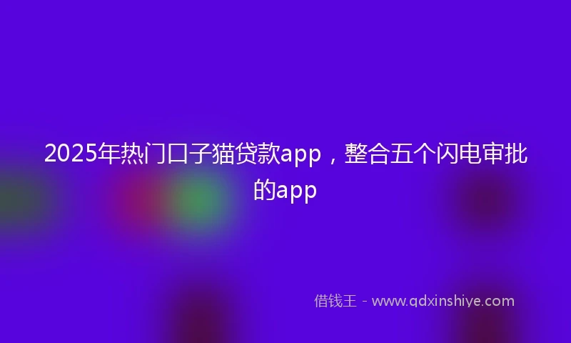 2025年热门口子猫贷款app，整合五个闪电审批的app