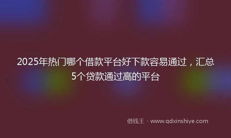 2025年热门哪个借款平台好下款容易通过，汇总5个贷款通过高的平台