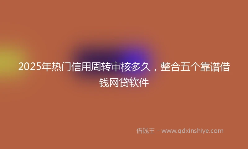 2025年热门信用周转审核多久,整合五个靠谱借钱网贷软件