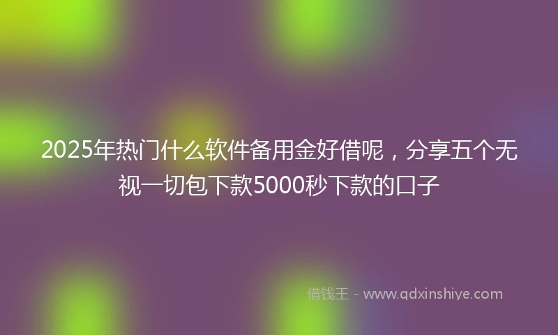 2025年热门什么软件备用金好借呢，分享五个无视一切包下款5000秒下款的口子