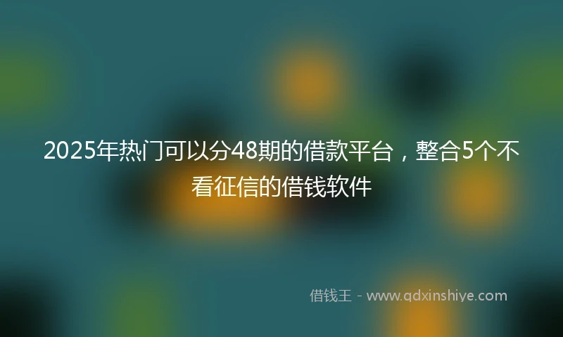 2025年热门可以分48期的借款平台，整合5个不看征信的借钱软件