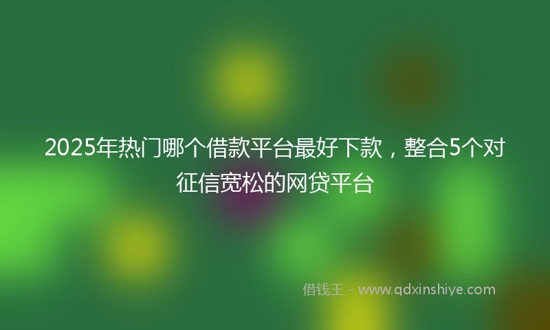 2025年热门哪个借款平台最好下款，整合5个对征信宽松的网贷平台