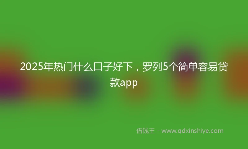 2025年热门什么口子好下，罗列5个简单容易贷款app
