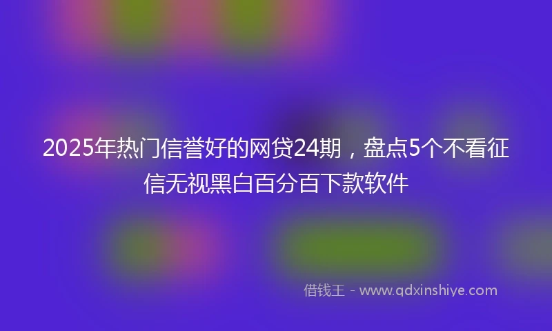 2025年热门信誉好的网贷24期，盘点5个不看征信无视黑白百分百下款软件