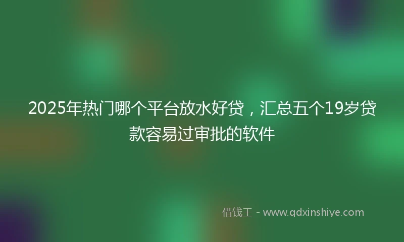 2025年热门哪个平台放水好贷，汇总五个19岁贷款容易过审批的软件