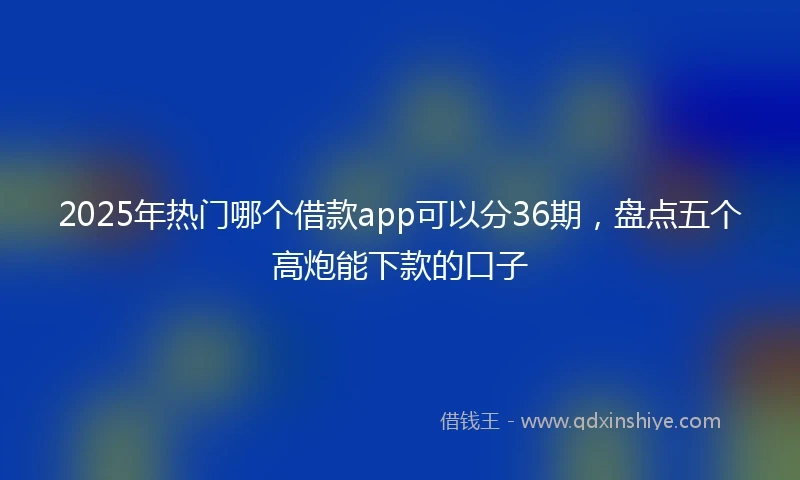 2025年热门哪个借款app可以分36期，盘点五个高炮能下款的口子