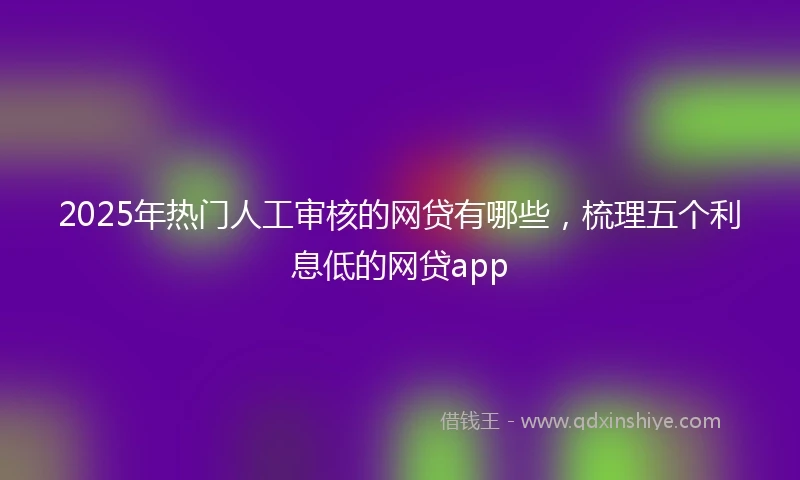 2025年热门人工审核的网贷有哪些,梳理五个利息低的网贷app