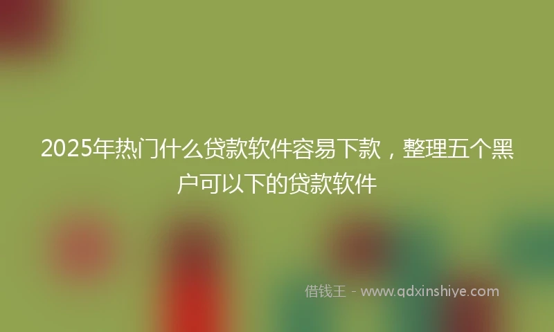 2025年热门什么贷款软件容易下款，整理五个黑户可以下的贷款软件