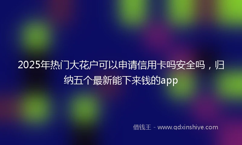 2025年热门大花户可以申请信用卡吗安全吗，归纳五个最新能下来钱的app