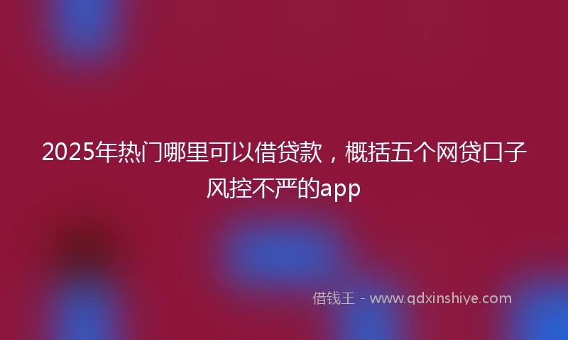 2025年热门哪里可以借贷款，概括五个网贷口子风控不严的app