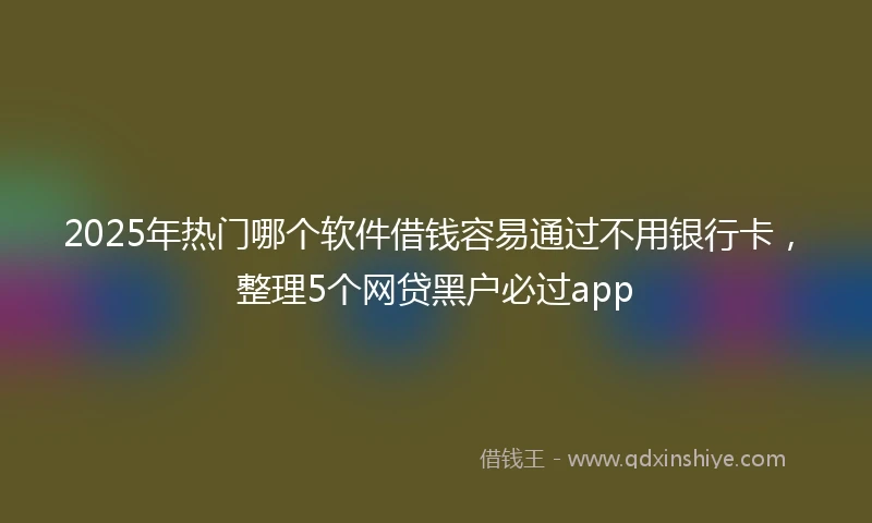2025年热门哪个软件借钱容易通过不用银行卡，整理5个网贷黑户必过app