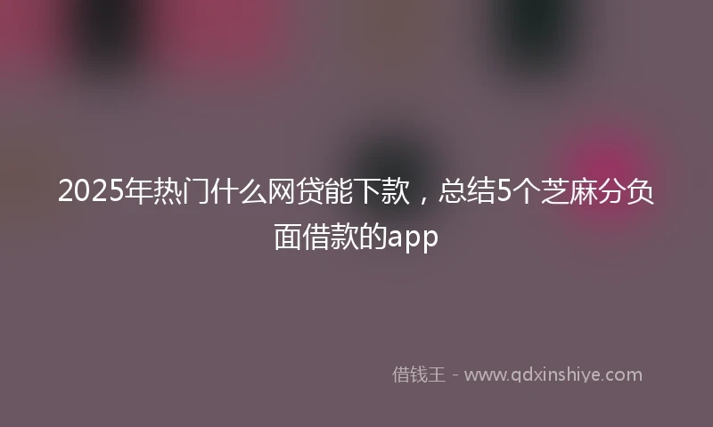 2025年热门什么网贷能下款，总结5个芝麻分负面借款的app