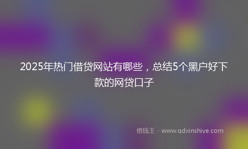 2025年热门借贷网站有哪些，总结5个黑户好下款的网贷口子