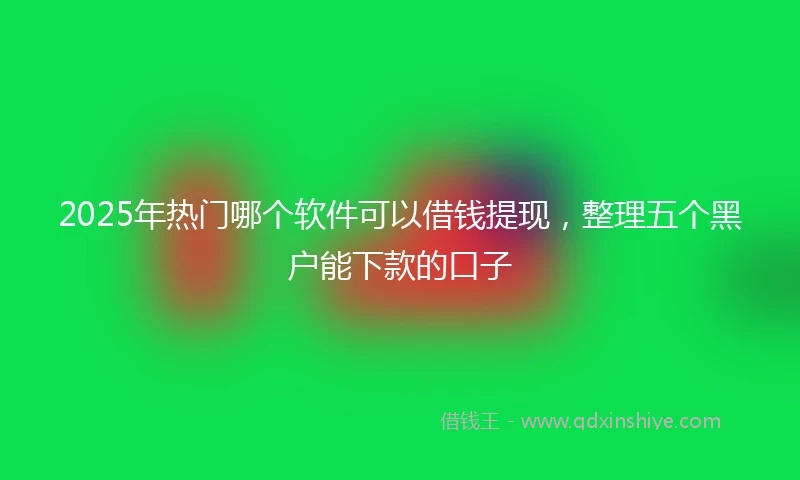 2025年热门哪个软件可以借钱提现，整理五个黑户能下款的口子