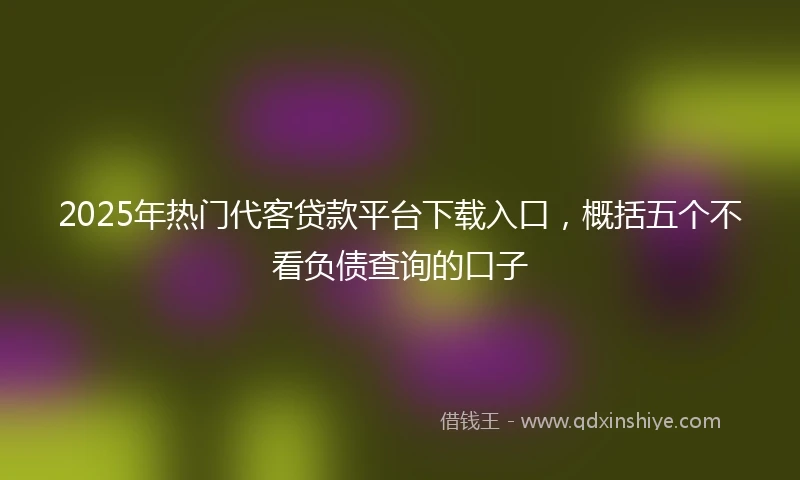 2025年热门代客贷款平台下载入口，概括五个不看负债查询的口子