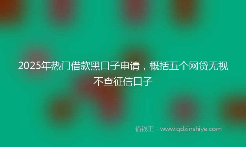 2025年热门借款黑口子申请，概括五个网贷无视不查征信口子