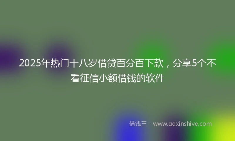 2025年热门十八岁借贷百分百下款，分享5个不看征信小额借钱的软件
