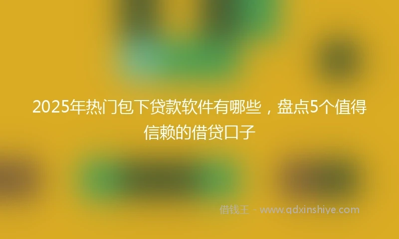 2025年热门包下贷款软件有哪些，盘点5个值得信赖的借贷口子