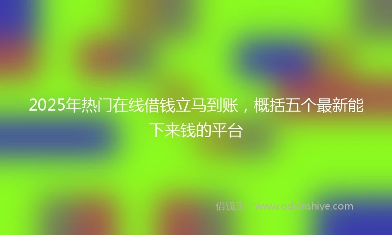 2025年热门在线借钱立马到账，概括五个最新能下来钱的平台