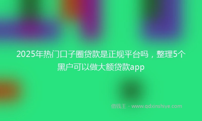 2025年热门口子圈贷款是正规平台吗，整理5个黑户可以做大额贷款app