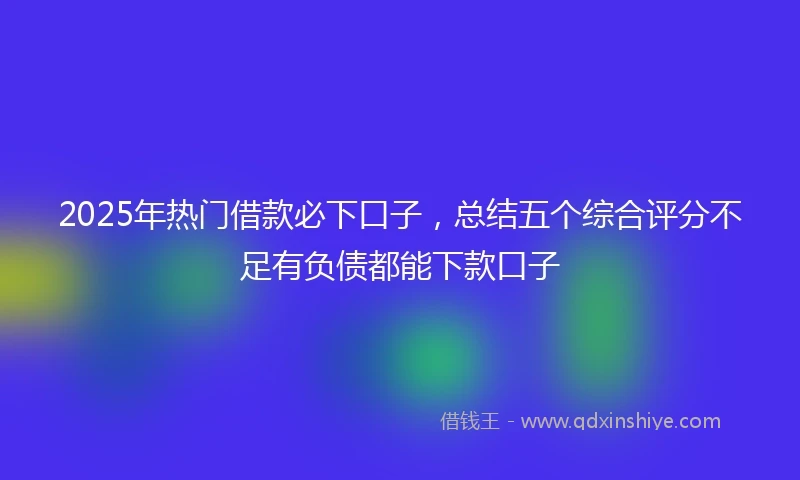 2025年热门借款必下口子，总结五个综合评分不足有负债都能下款口子