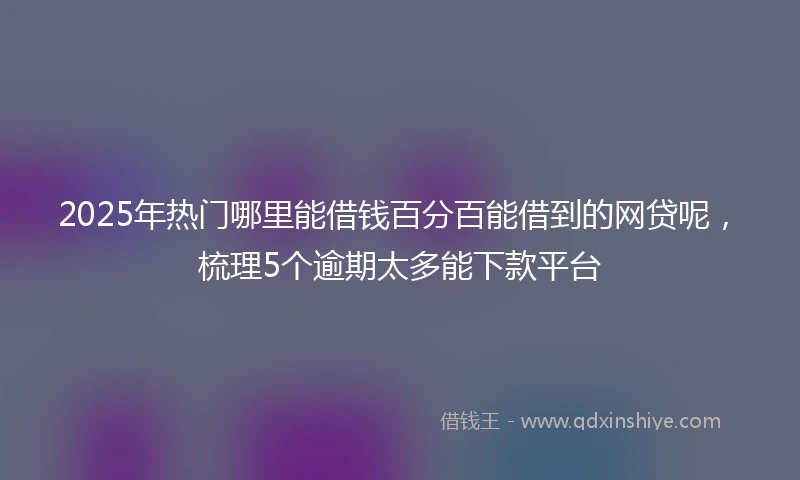 2025年热门哪里能借钱百分百能借到的网贷呢，梳理5个逾期太多能下款平台