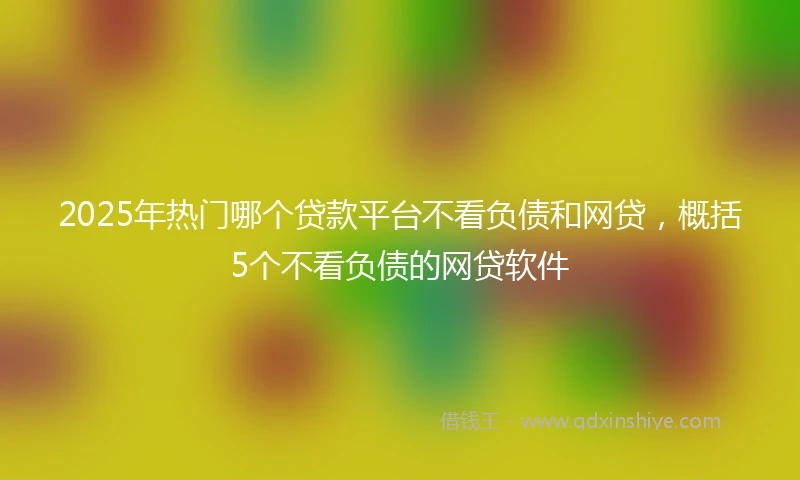 2025年热门哪个贷款平台不看负债和网贷，概括5个不看负债的网贷软件