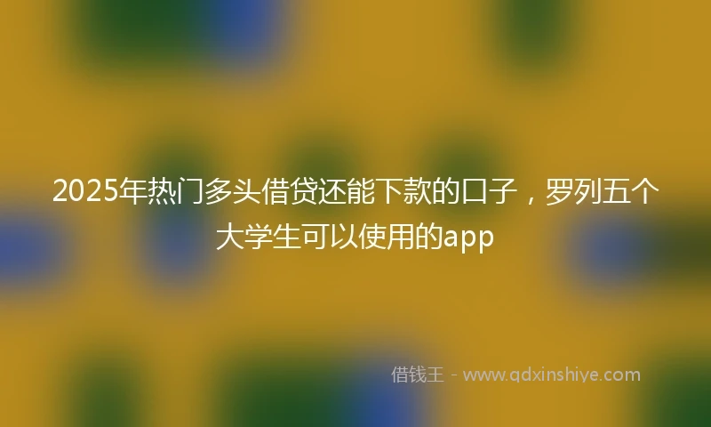 2025年热门多头借贷还能下款的口子，罗列五个大学生可以使用的app