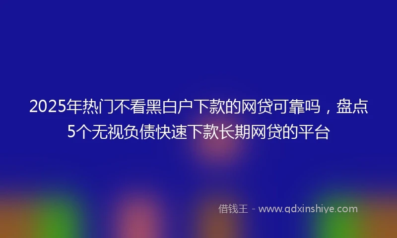 2025年热门不看黑白户下款的网贷可靠吗，盘点5个无视负债快速下款长期网贷的平台