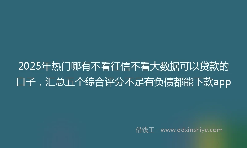 2025年热门哪有不看征信不看大数据可以贷款的口子，汇总五个综合评分不足有负债都能下款app