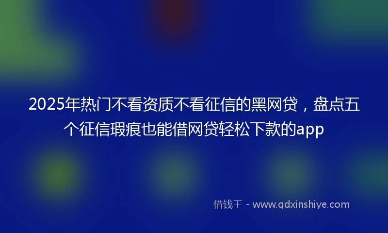 2025年热门不看资质不看征信的黑网贷,盘点五个征信瑕疵也能借网贷轻松下款的app