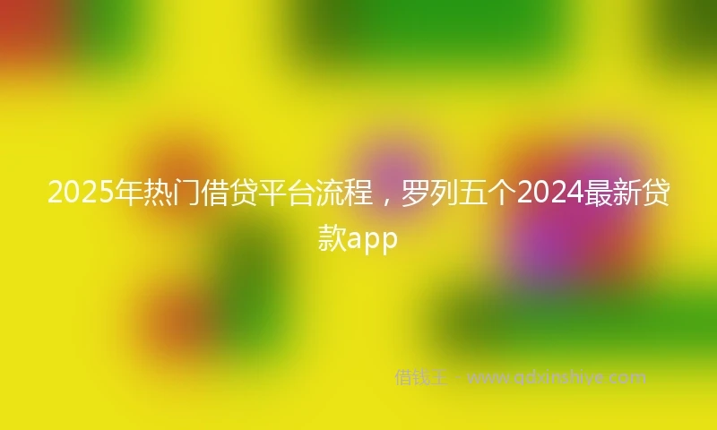 2025年热门借贷平台流程，罗列五个2024最新贷款app