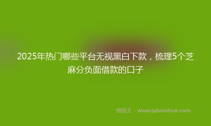 2025年热门哪些平台无视黑白下款，梳理5个芝麻分负面借款的口子