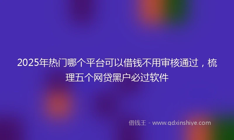 2025年热门哪个平台可以借钱不用审核通过，梳理五个网贷黑户必过软件