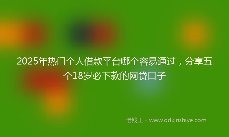 2025年热门个人借款平台哪个容易通过,分享五个18岁必下款的网贷口子