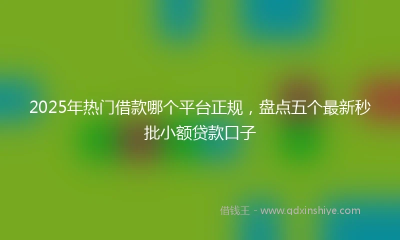 2025年热门借款哪个平台正规，盘点五个最新秒批小额贷款口子