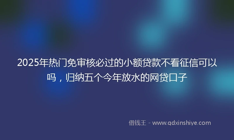 2025年热门免审核必过的小额贷款不看征信可以吗，归纳五个今年放水的网贷口子