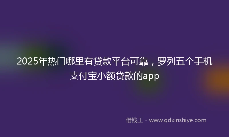 2025年热门哪里有贷款平台可靠，罗列五个手机支付宝小额贷款的app