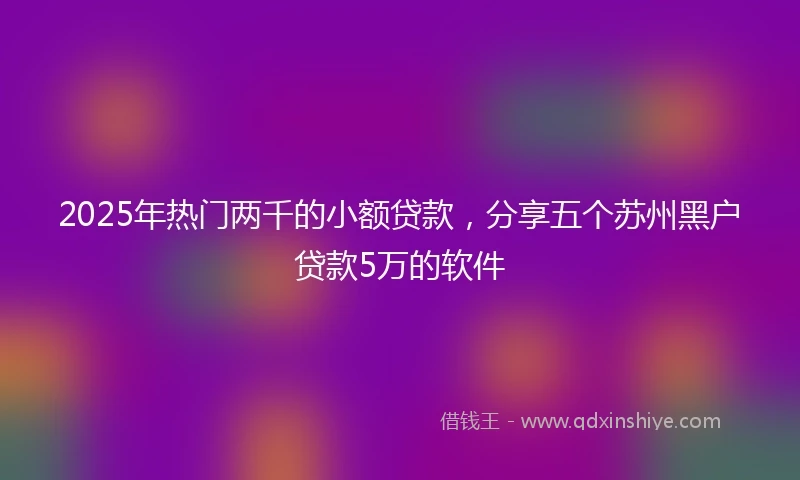 2025年热门两千的小额贷款,分享五个苏州黑户贷款5万的软件