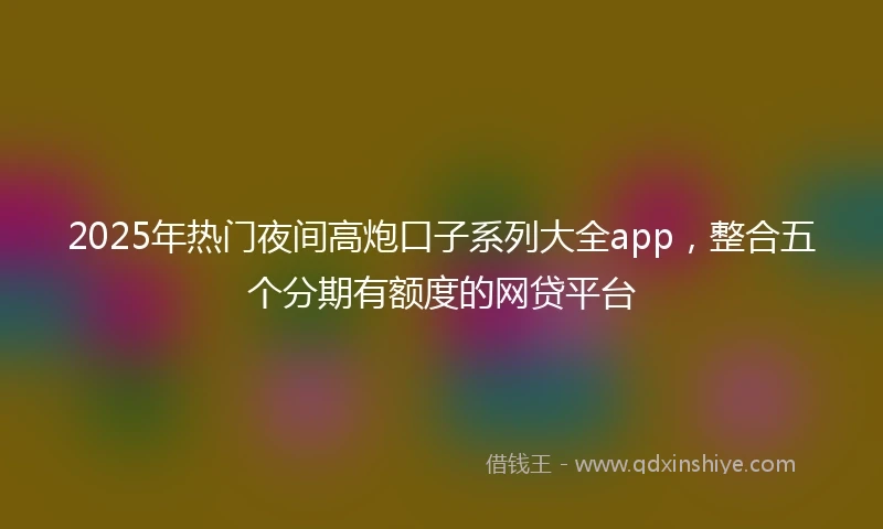 2025年热门夜间高炮口子系列大全app，整合五个分期有额度的网贷平台