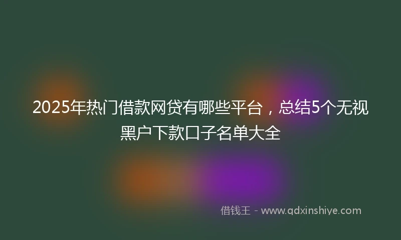 2025年热门借款网贷有哪些平台，总结5个无视黑户下款口子名单大全