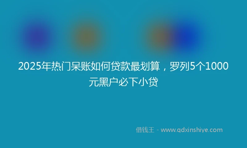 2025年热门呆账如何贷款最划算，罗列5个1000元黑户必下小贷