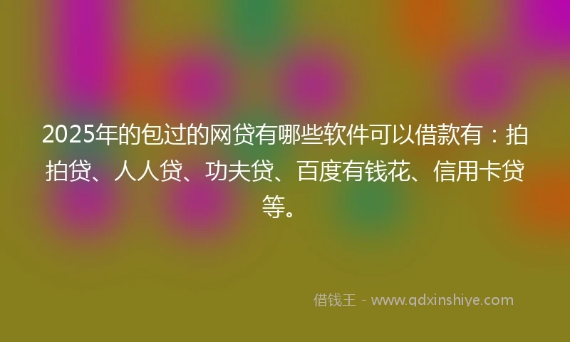 2025年的包过的网贷有哪些软件可以借款有：拍拍贷、人人贷、功夫贷、百度有钱花、信用卡贷等。