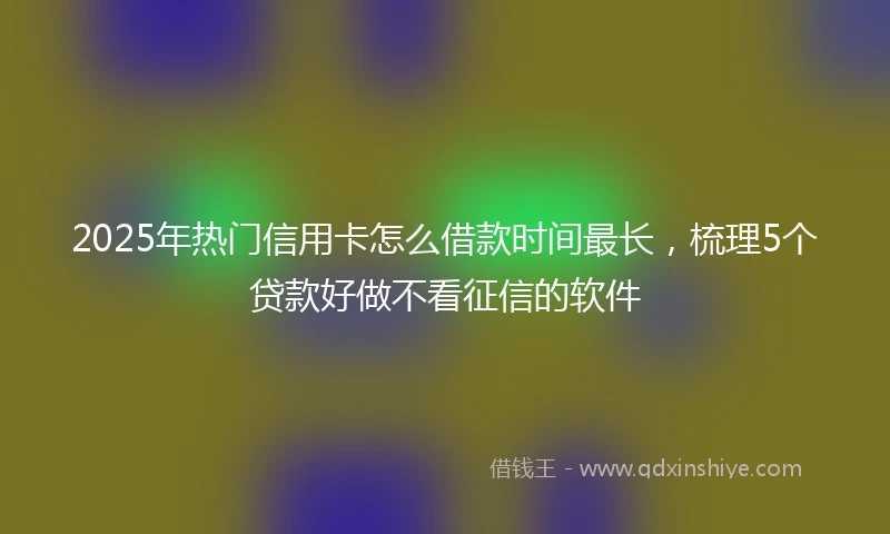 2025年热门信用卡怎么借款时间最长,梳理5个贷款好做不看征信的软件