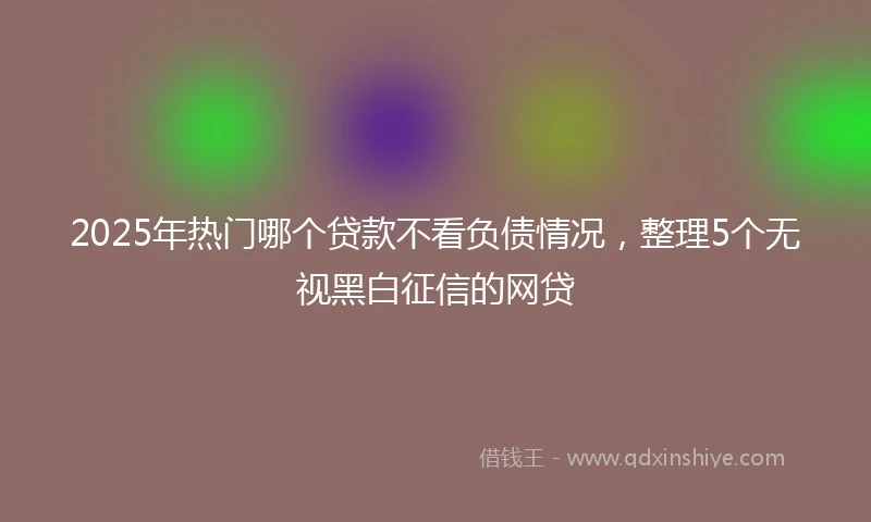 2025年热门哪个贷款不看负债情况，整理5个无视黑白征信的网贷