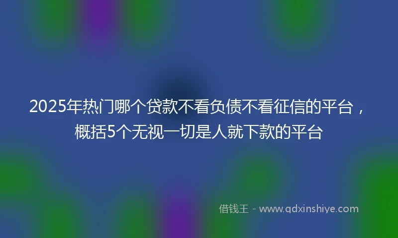 2025年热门哪个贷款不看负债不看征信的平台，概括5个无视一切是人就下款的平台
