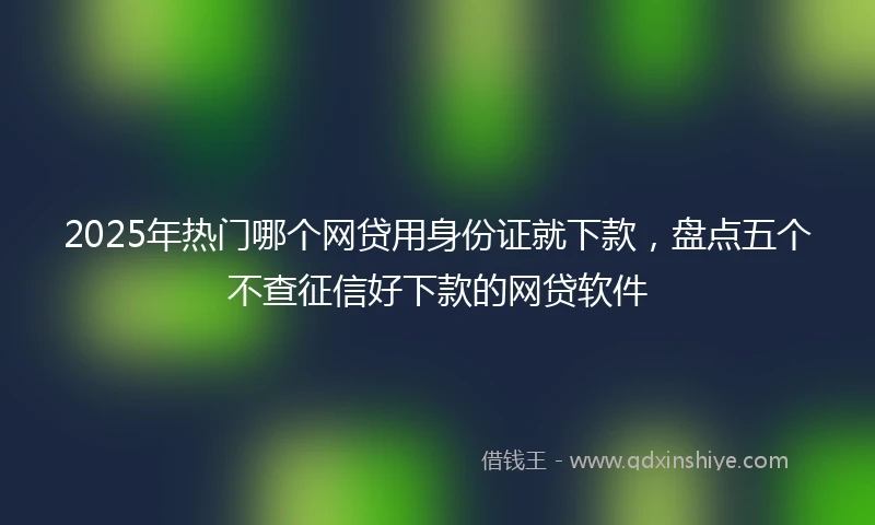 2025年热门哪个网贷用身份证就下款,盘点五个不查征信好下款的网贷软件