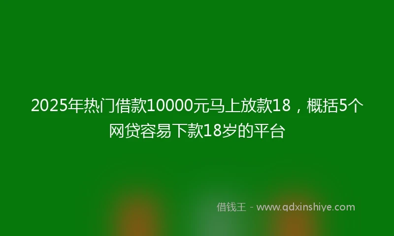 2025年热门借款10000元马上放款18，概括5个网贷容易下款18岁的平台