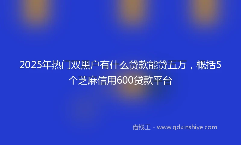 2025年热门双黑户有什么贷款能贷五万，概括5个芝麻信用600贷款平台