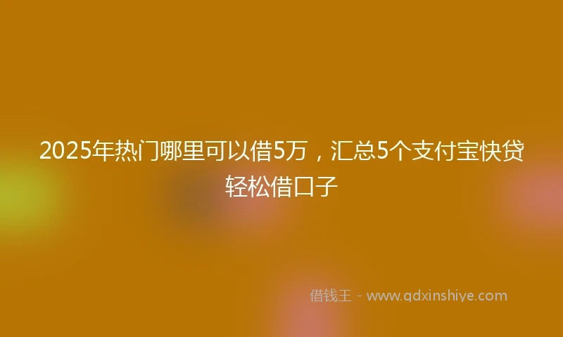 2025年热门哪里可以借5万，汇总5个支付宝快贷轻松借口子